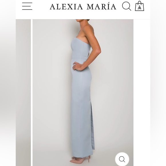Alexia Maria Silk Faille Strapless Column Gown - Picture 3 of 3